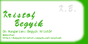 kristof begyik business card